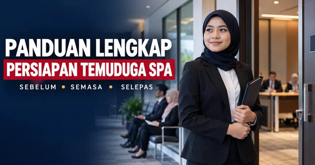 Calon membuat persediaan temuduga SPA sebelum memasuki bilik temu duga